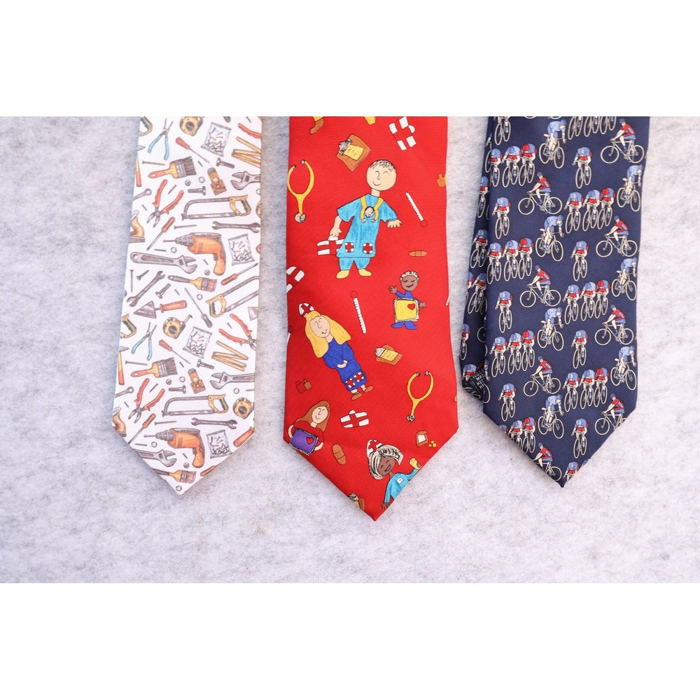 Mens Novelty Tie Lot Beaufort Cycling Save the Children Medical Workshop Tools